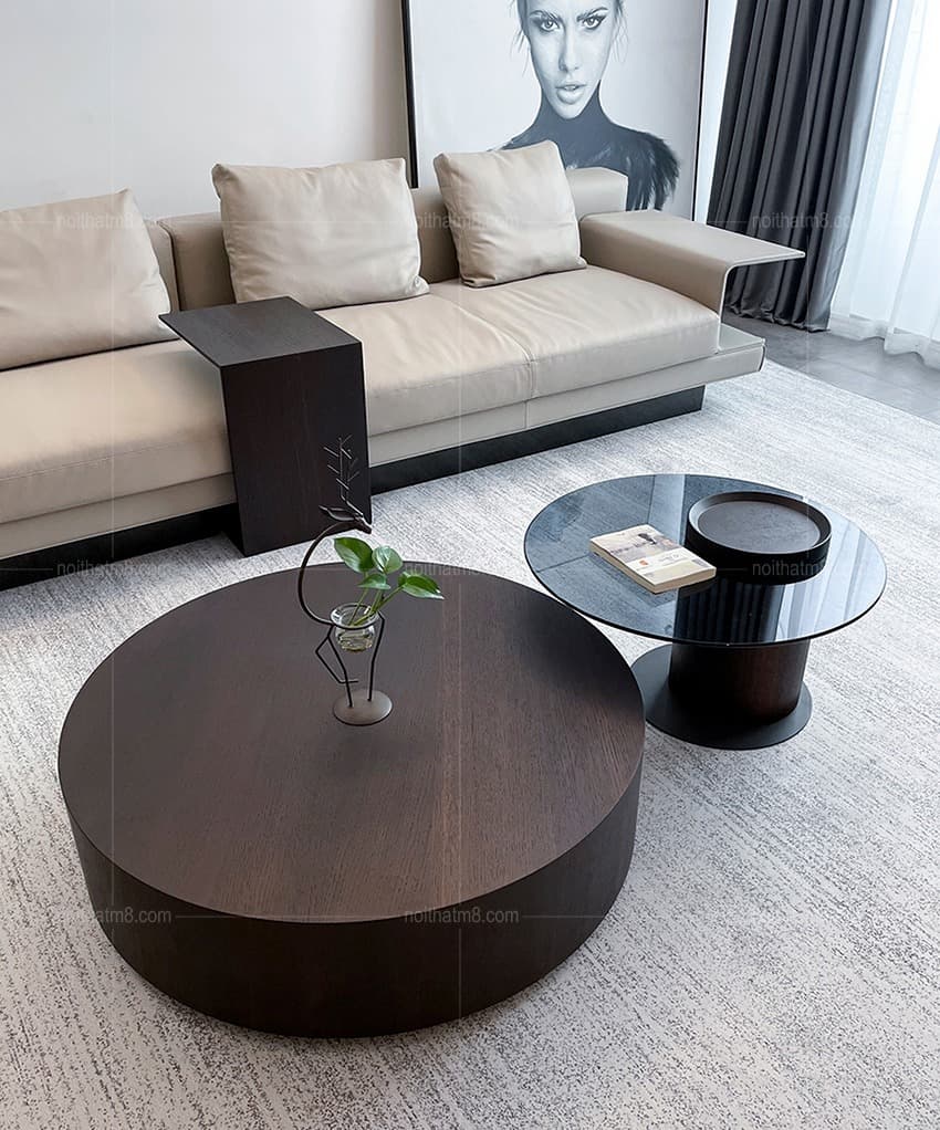 Bộ đôi bàn trà nhập khẩu phong cách Ý hiện đại M8-4454